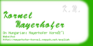 kornel mayerhofer business card